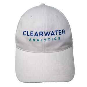 Hit Clearwater Analytics Embroidered Baseball Cap White Blue Strapback OS Hat